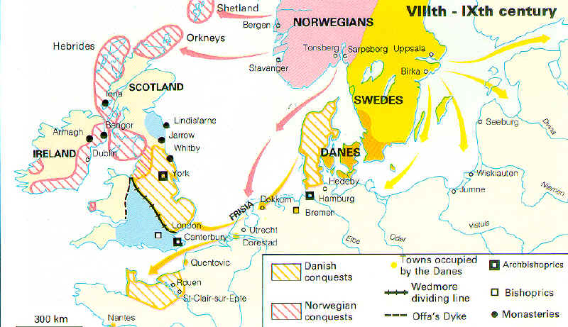 Map Viking Raids History